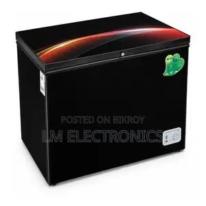 Vision Glass Door Chest Freezer RE-112L Black Circular Arc