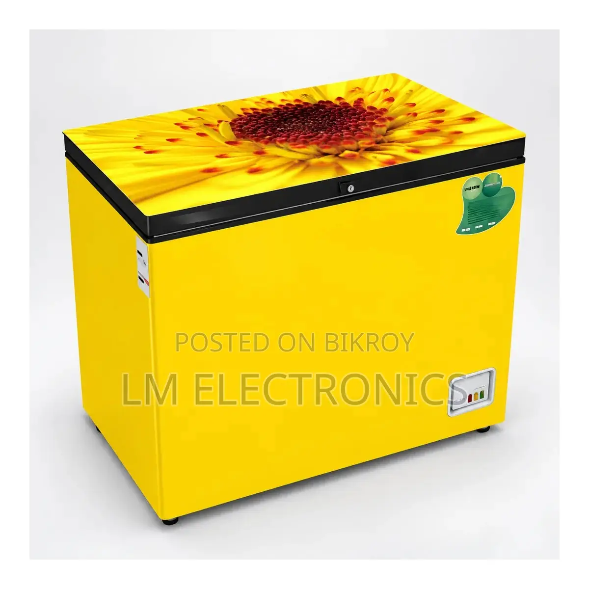 Vision Glass Door Chest Freezer RE-150L Yellow Flower Core