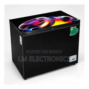 Vision Glass Door Chest Freezer RE-250L Black Colourful