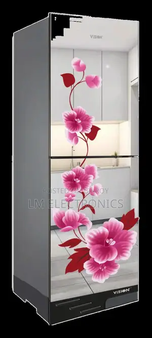 Vision Glass Door Refrigerator RE-200 Liter Mirror Iris Top Mount