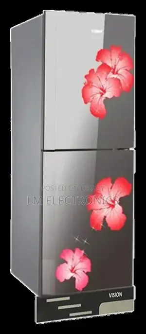 Vision Glass Door Refrigerator RE-216 Liter Orange Dahlia Bottom Mount