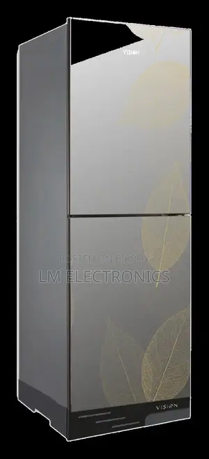 Vision Glass Door Refrigerator RE-238 Liter Mirror Golden Leaf Bottom 
