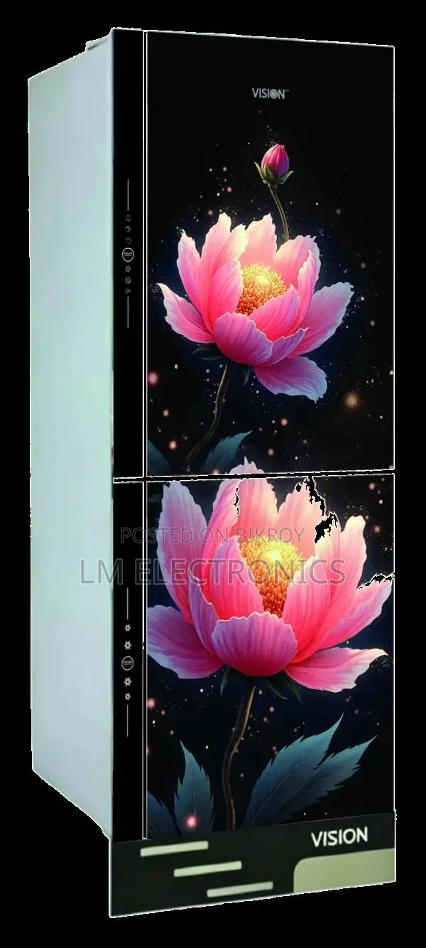 Vision Glass Door Refrigerator RE-292 Liter Red Peony Bottom Mount