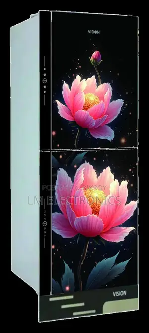 Vision Glass Door Refrigerator RE-305 Liter Red Peony Top Mount