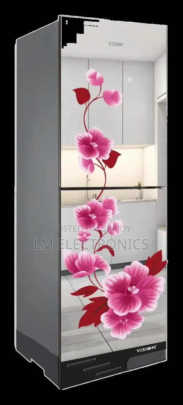 Vision Glass Door Refrigerator RE-356 Liter Mirror Iris Top Mount