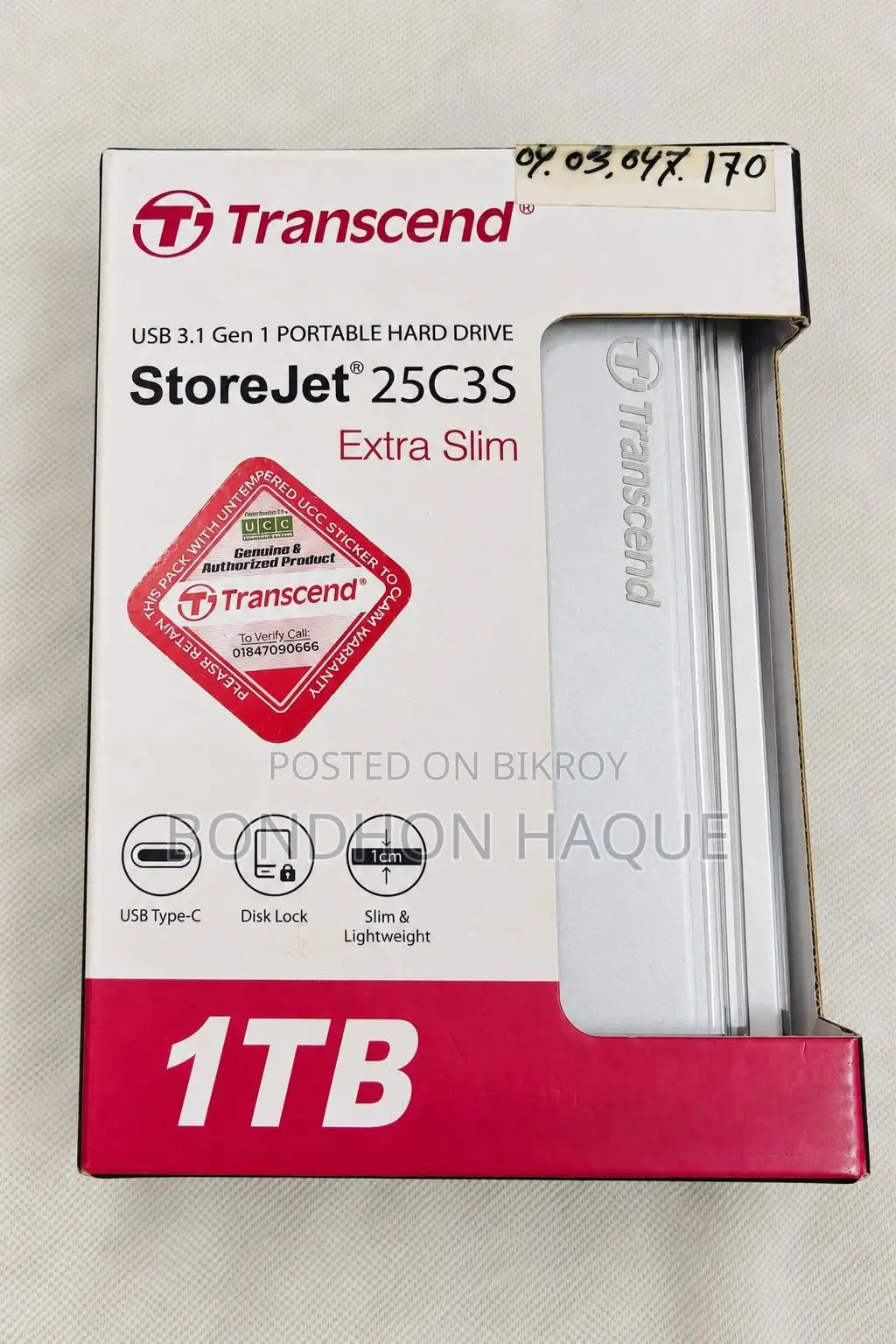 Transcend StoreJet 25C3S 1TB Portable HDD