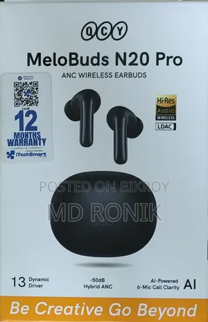 Melobuds N20 Pro ANC মাত্র ২ সপ্তাহ ব্যবহার করা জরুরি বিক্রি হবে