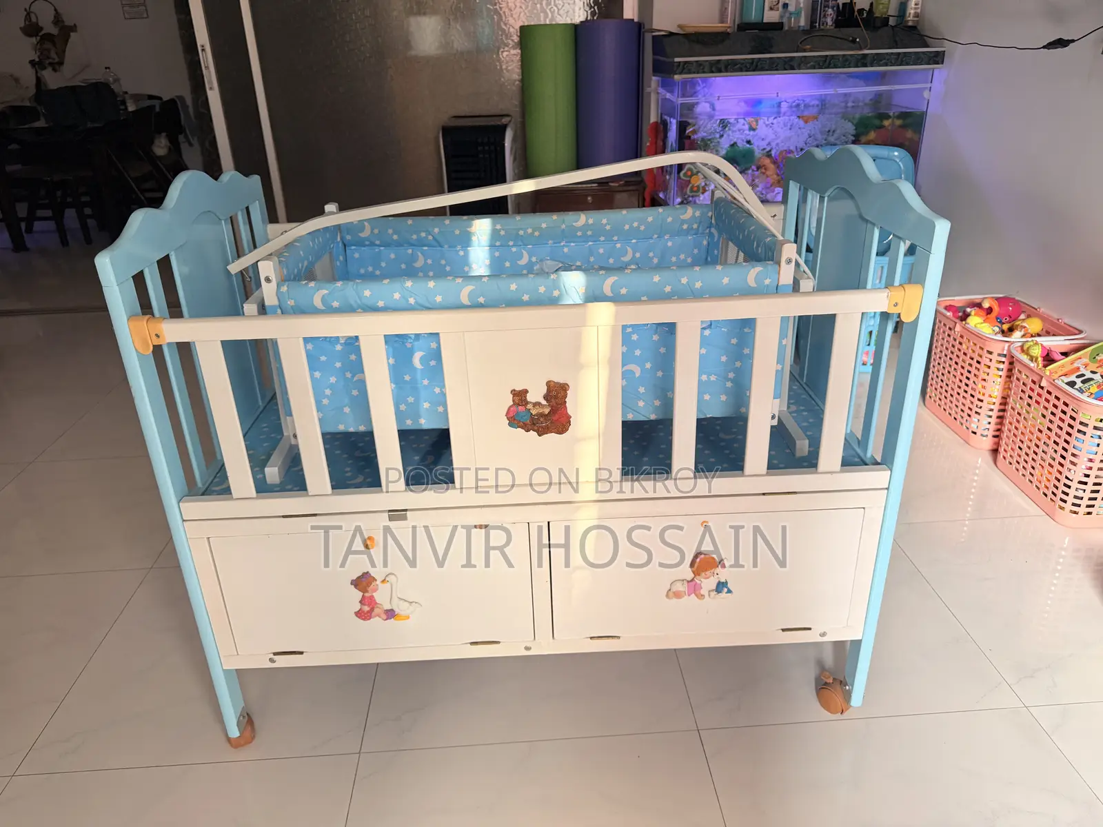 Baby Bed Cot With Swing Cradel