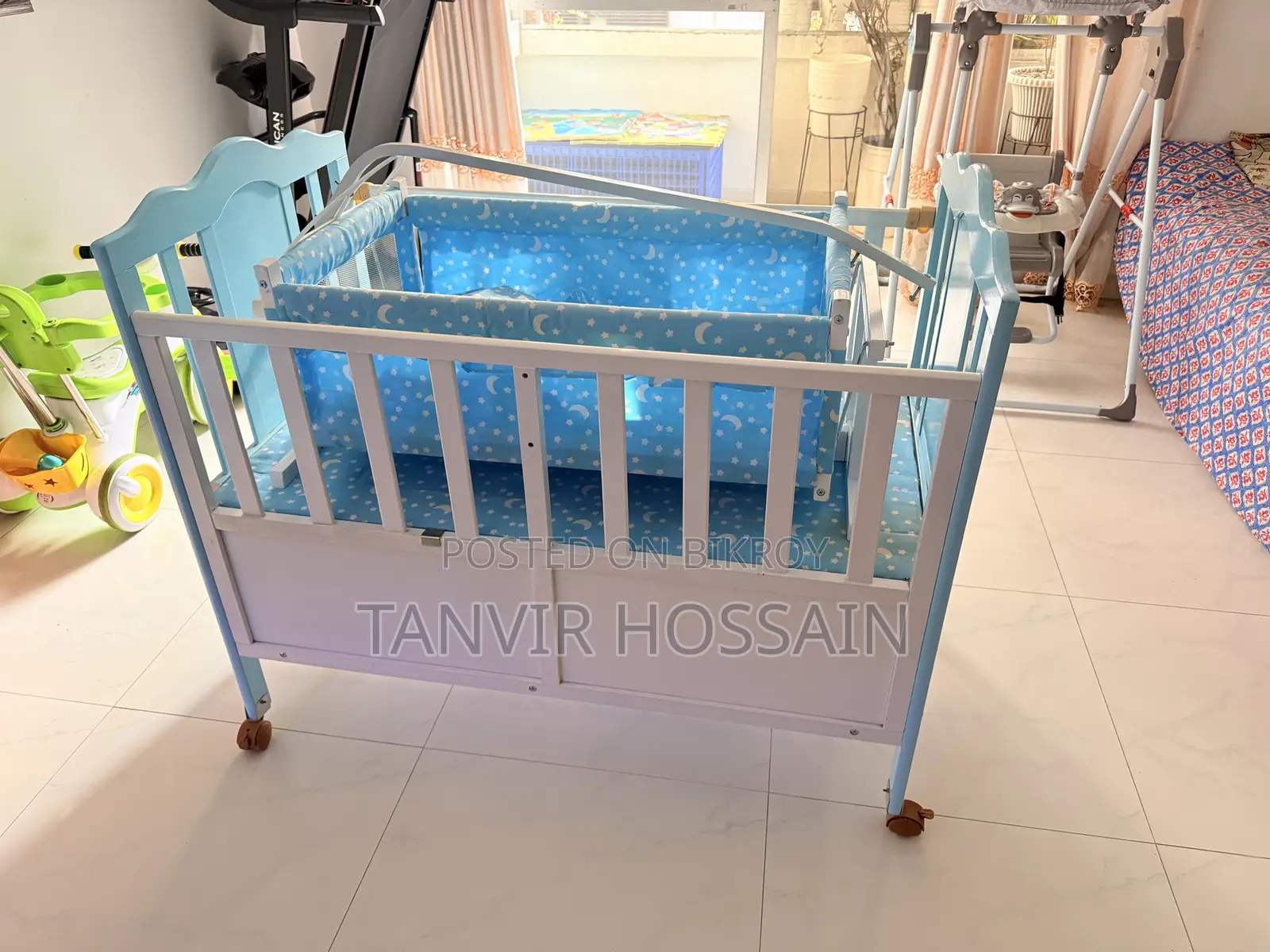 Baby Bed Cot With Swing Cradel
