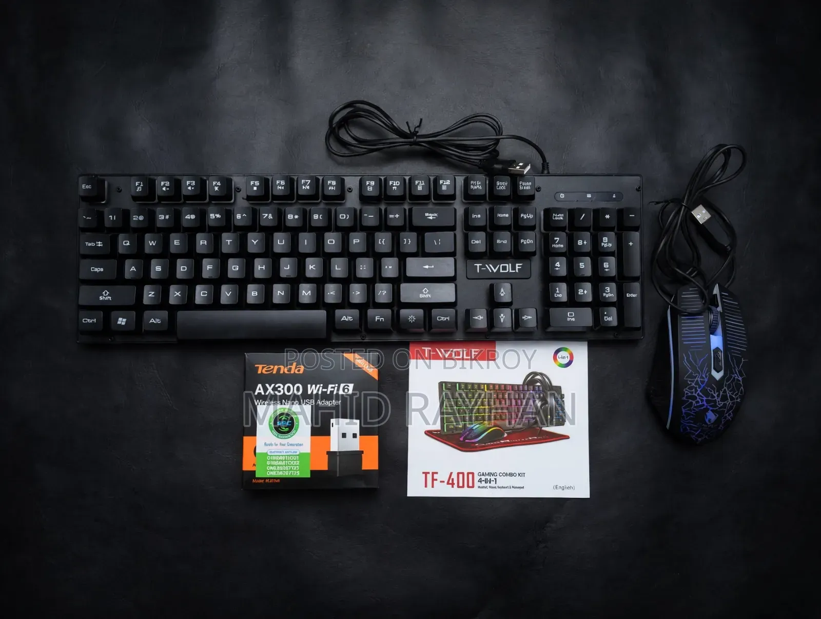 Mouse, Keyboard, Wifi Adapter