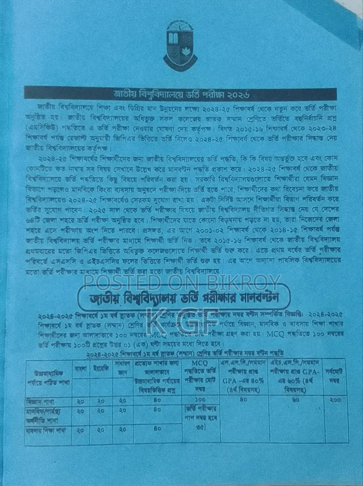 National University Admission Test Helpful Question Bank