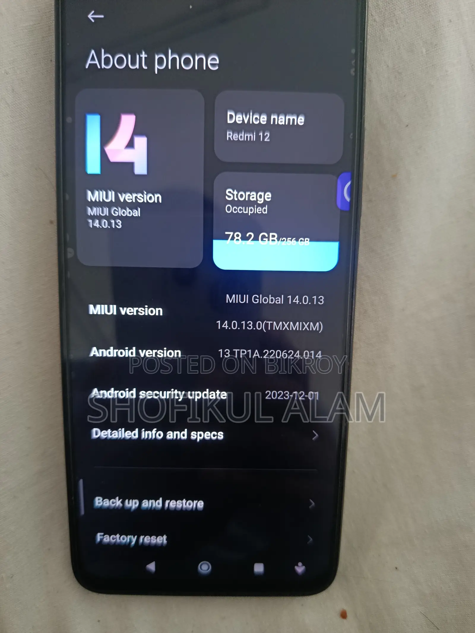 Xiaomi Redmi Note 12 256 GB Black