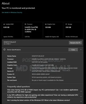 Gigabyte GA-H110MSTX-HD3-ZK 8GB RAM Intel Core i5 Processor 256GB SSD