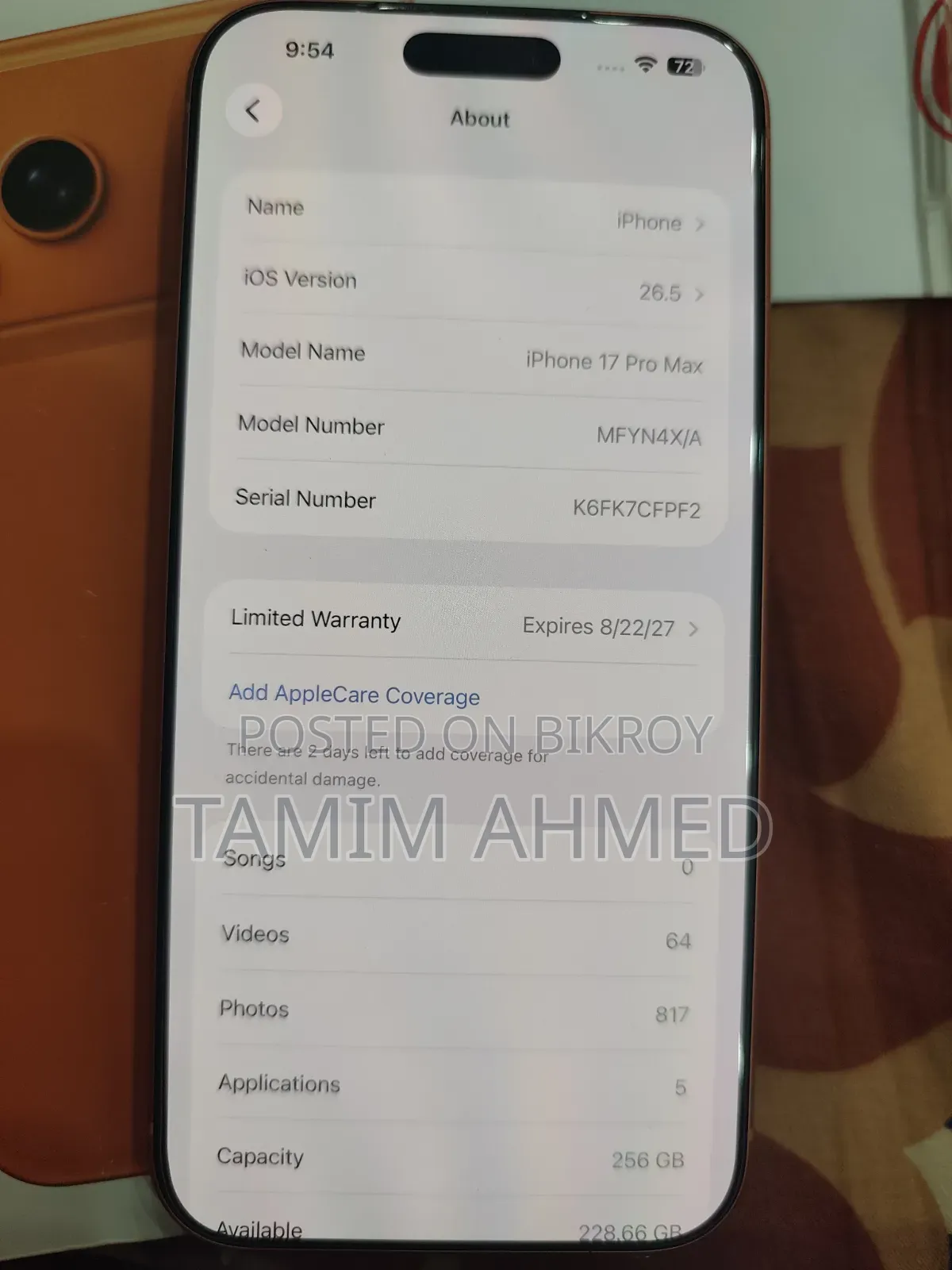 Apple iPhone 17 Pro Max 256 GB Orange