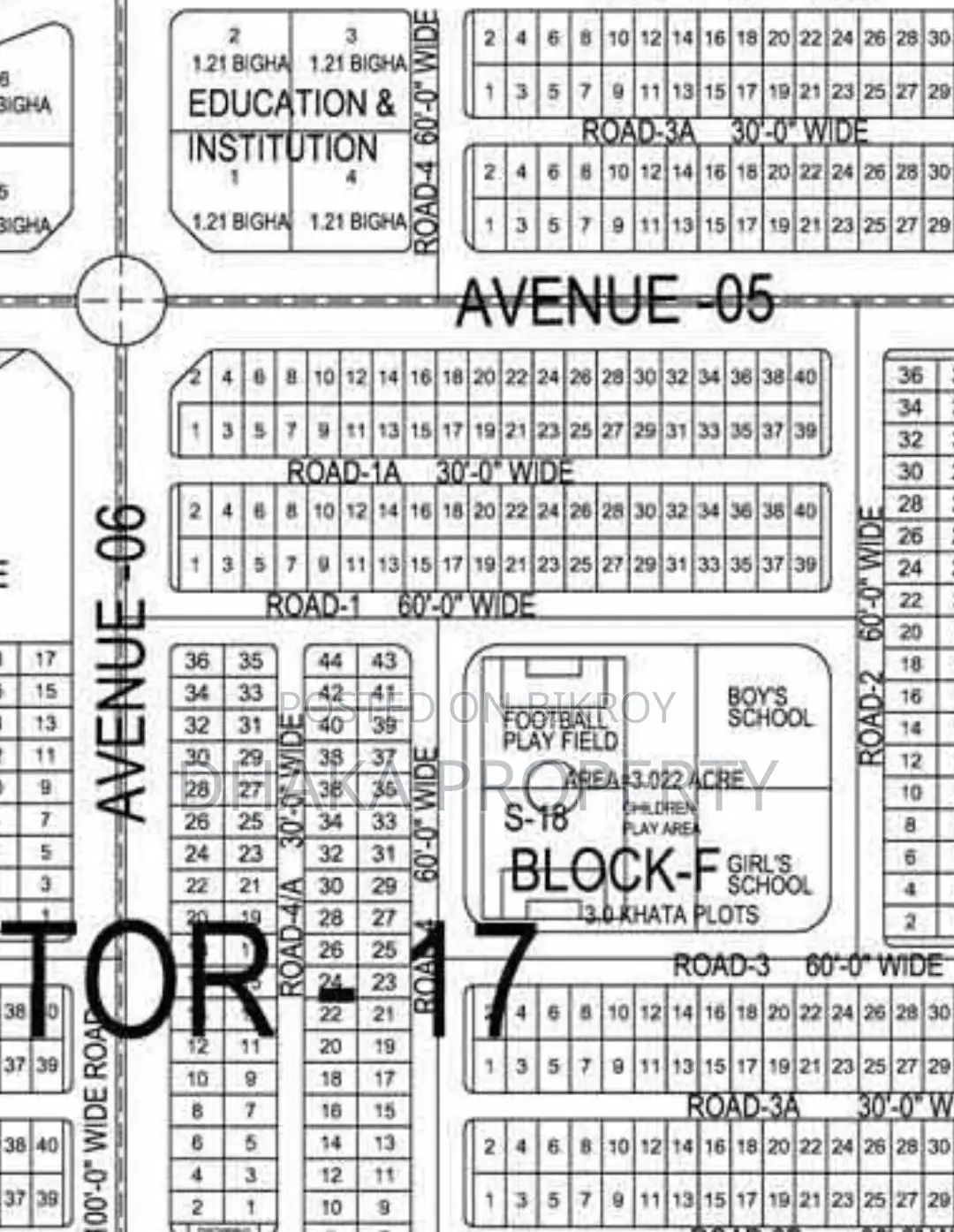 Land Sale Joint 6 Katha South at Sector-17/F