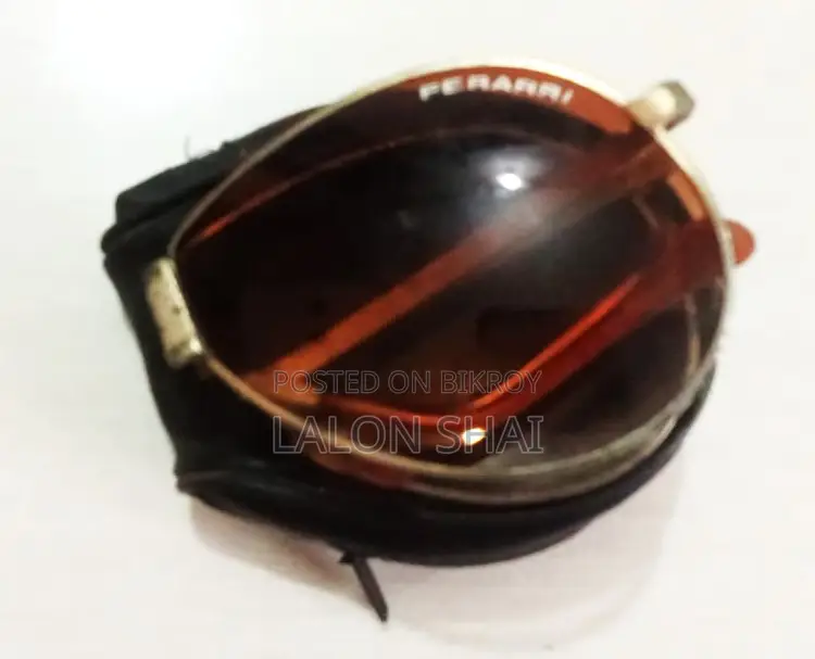 Vintage 1980s FERRARI Folding Sunglasses Amber Lenses Metal Frames