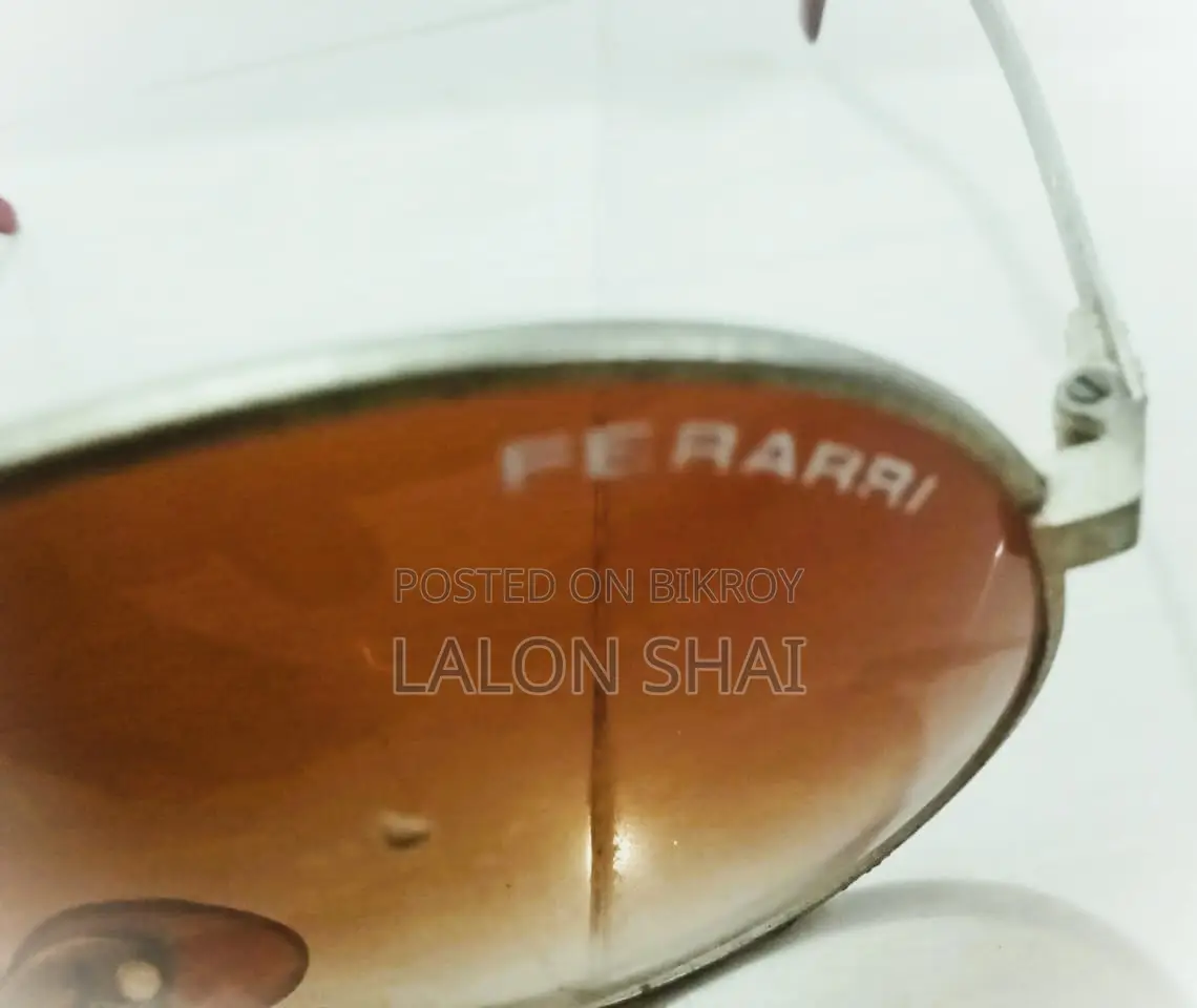 Vintage 1980s FERRARI Folding Sunglasses Amber Lenses Metal Frames