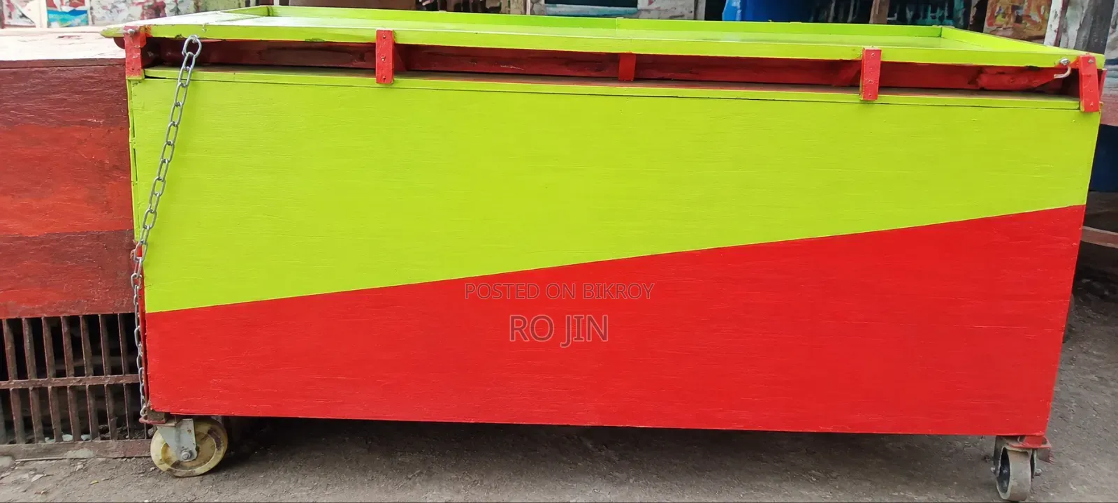 Portable Tea Food Cart Box With Wheel and Cash Drawer