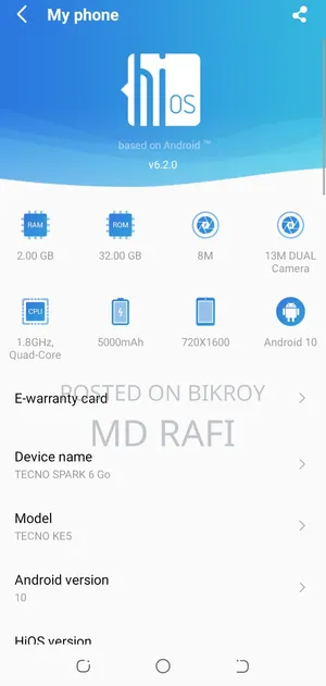 Tecno 32 GB Blue