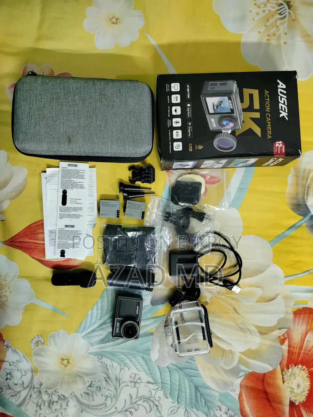 AUSEK 5K Action Camera With Wireless Mic 