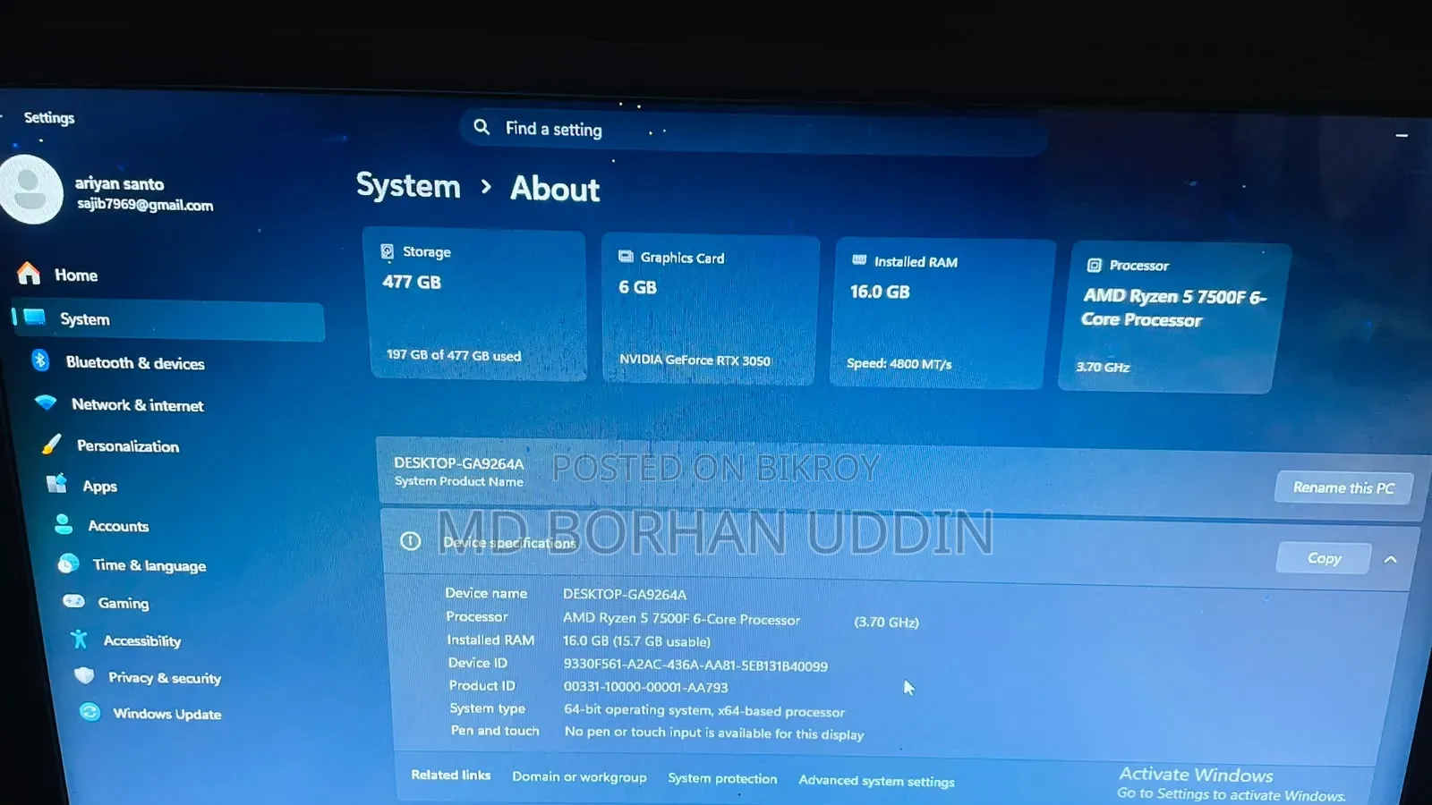 New Desktop Computer ASUS 16GB SSD 500GB