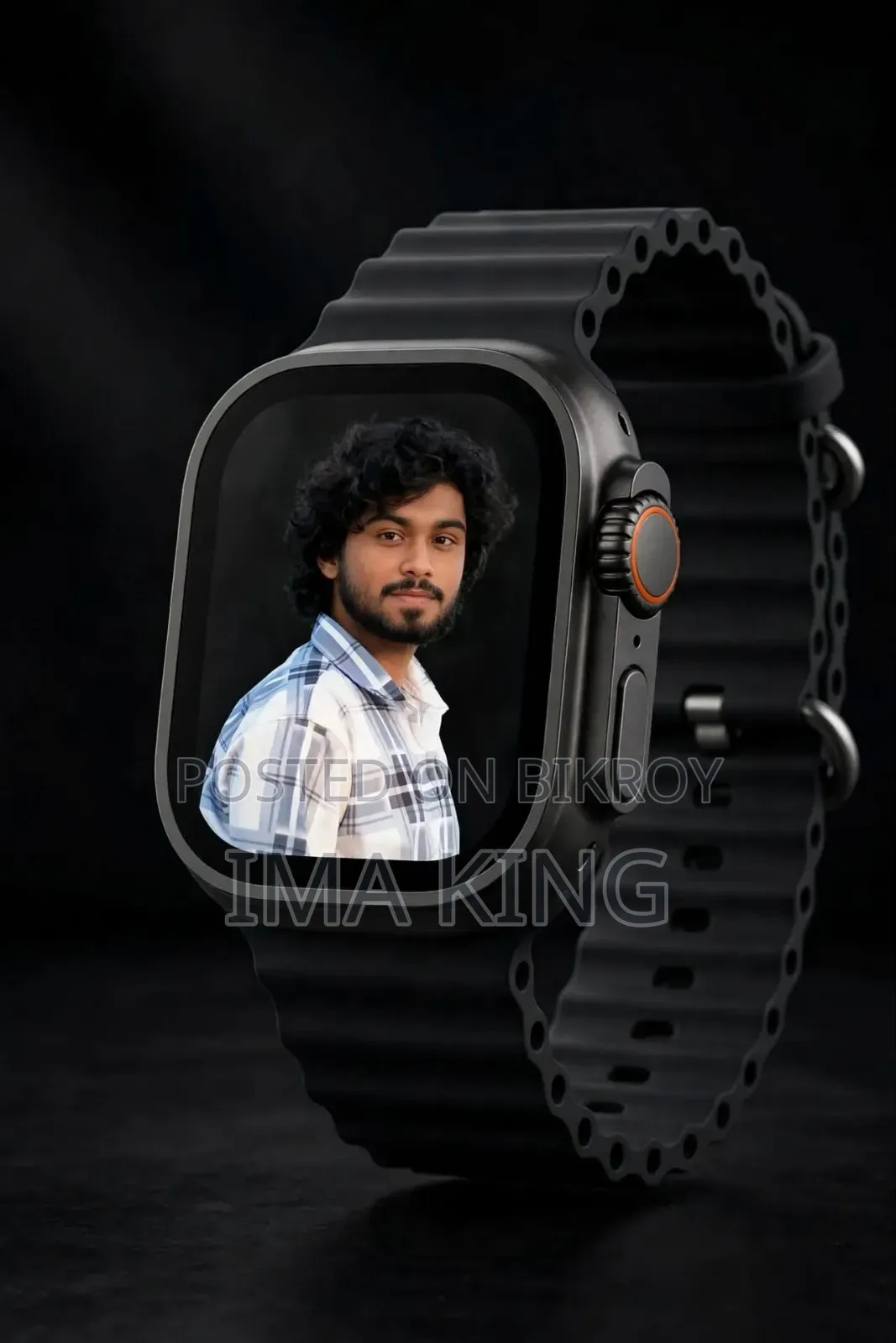 T800 Ultra Smart Watch Black - Set Your Own Photo - Full Fresh