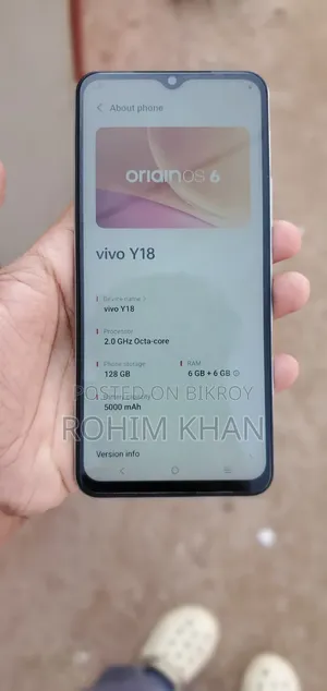 ভিভো ওয়াই১৮ ১২৮ জিবি গ্রাফাইট
