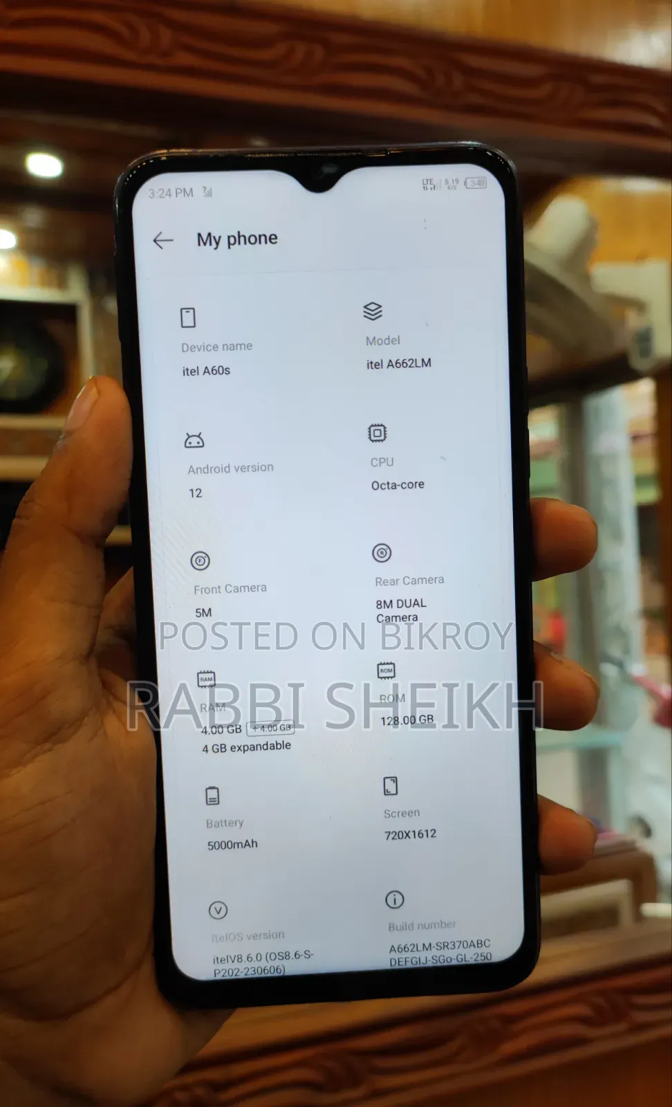 Itel A60s 128 GB Black