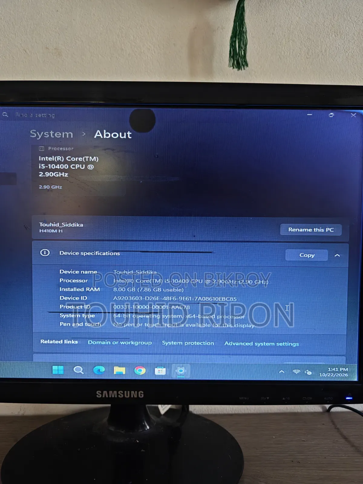 Desktop Computer 8GB Intel Core i5 SSD 128GB