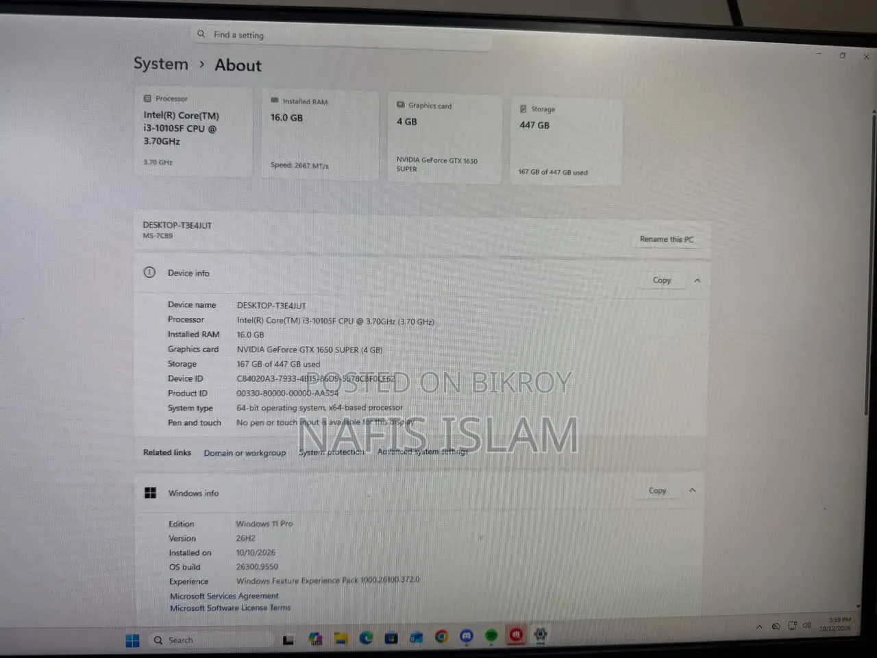 Desktop Computer 16GB Intel Core i3 SSD 500GB