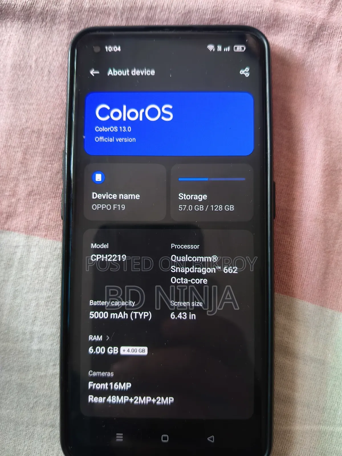 Oppo F19S 128 GB Blue