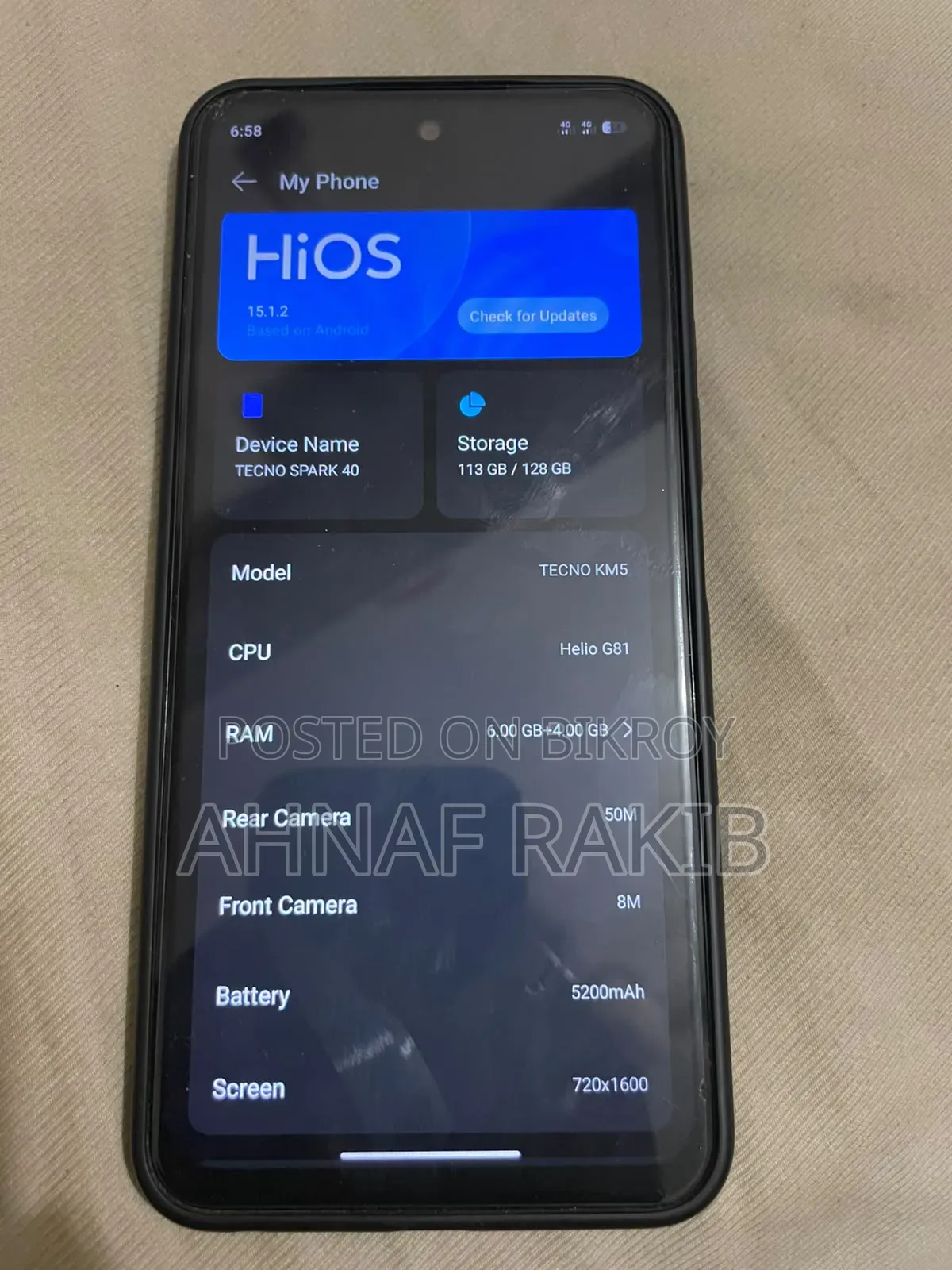 Tecno Spark 40 128 GB Black