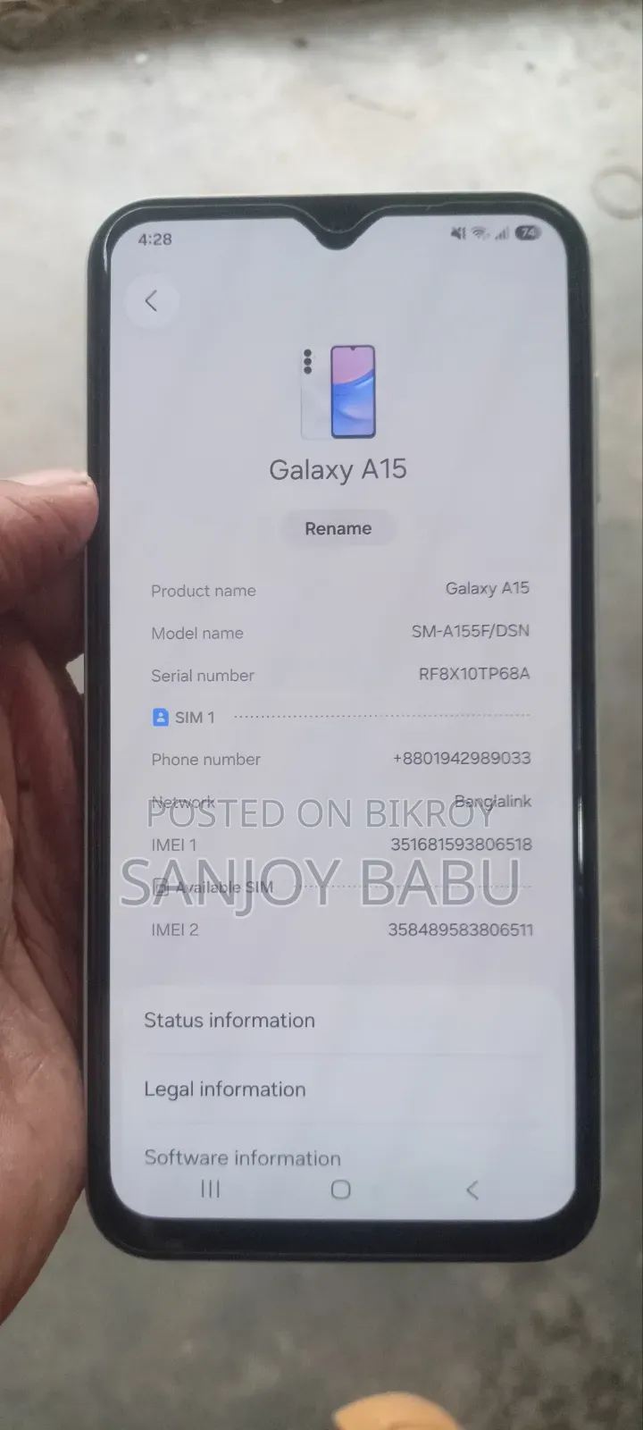 Samsung Galaxy A15 128 GB White