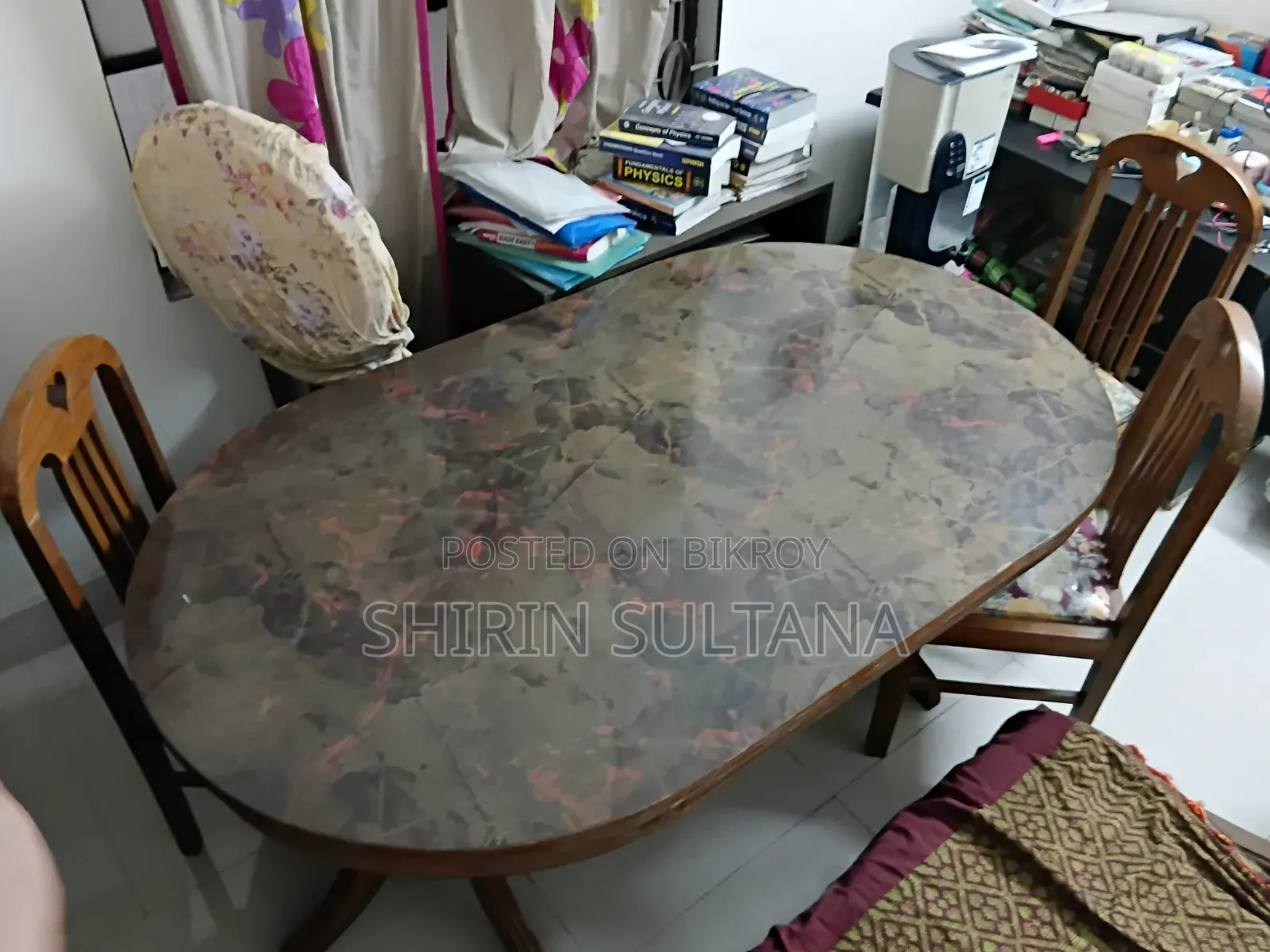সেগুন কাঠ ডাইনিং টেবিল এবং ৬ টি চেয়ার