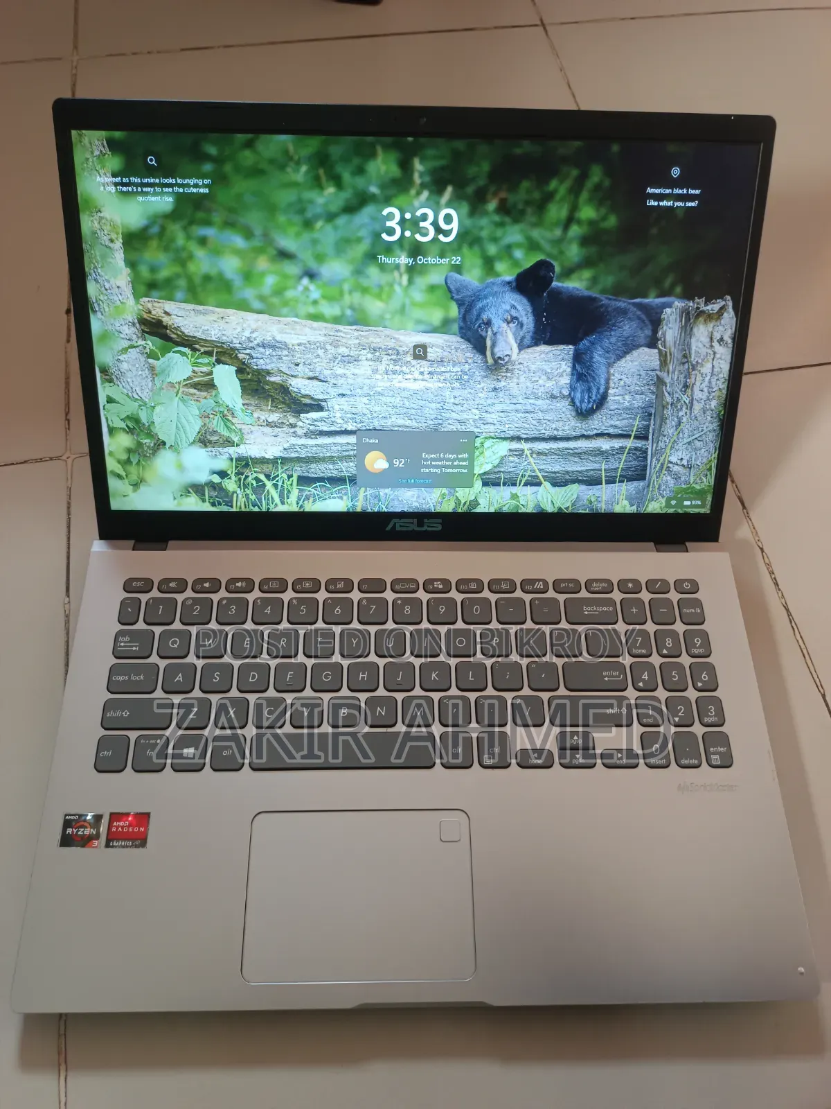Laptop Asus 4GB AMD Ryzen 3 SSD 500GB