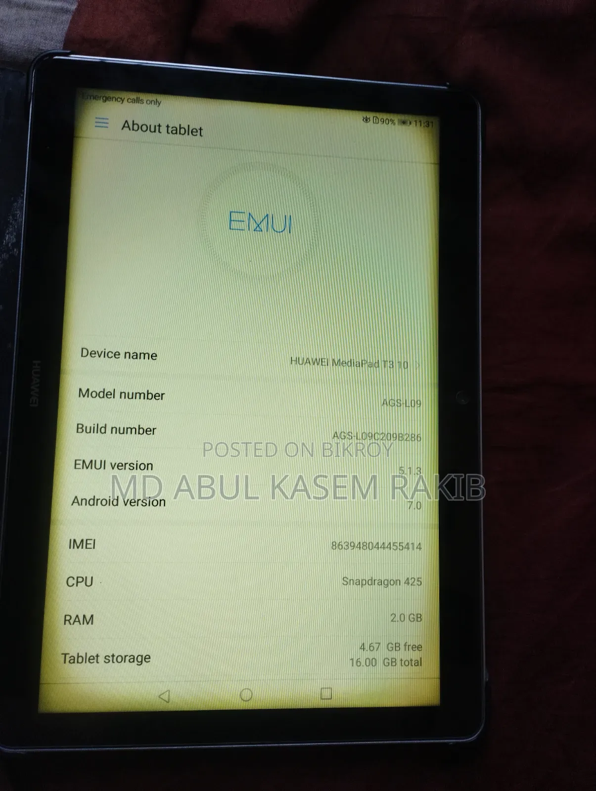 Huawei MediaPad T3 10 16 GB Silver