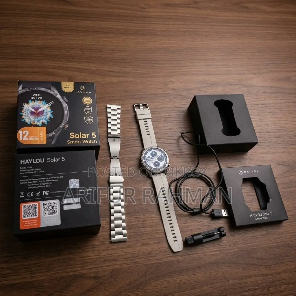 Haylou Solar 5 Smartwatch (Full Box With Extra Metal Strap)