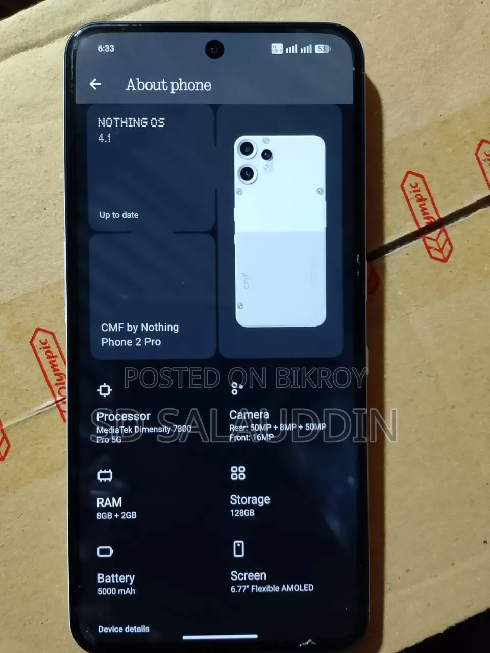 নাথিং ফোন সিএমএফ ফোন ২ প্রো ১২৮ জিবি সাদা