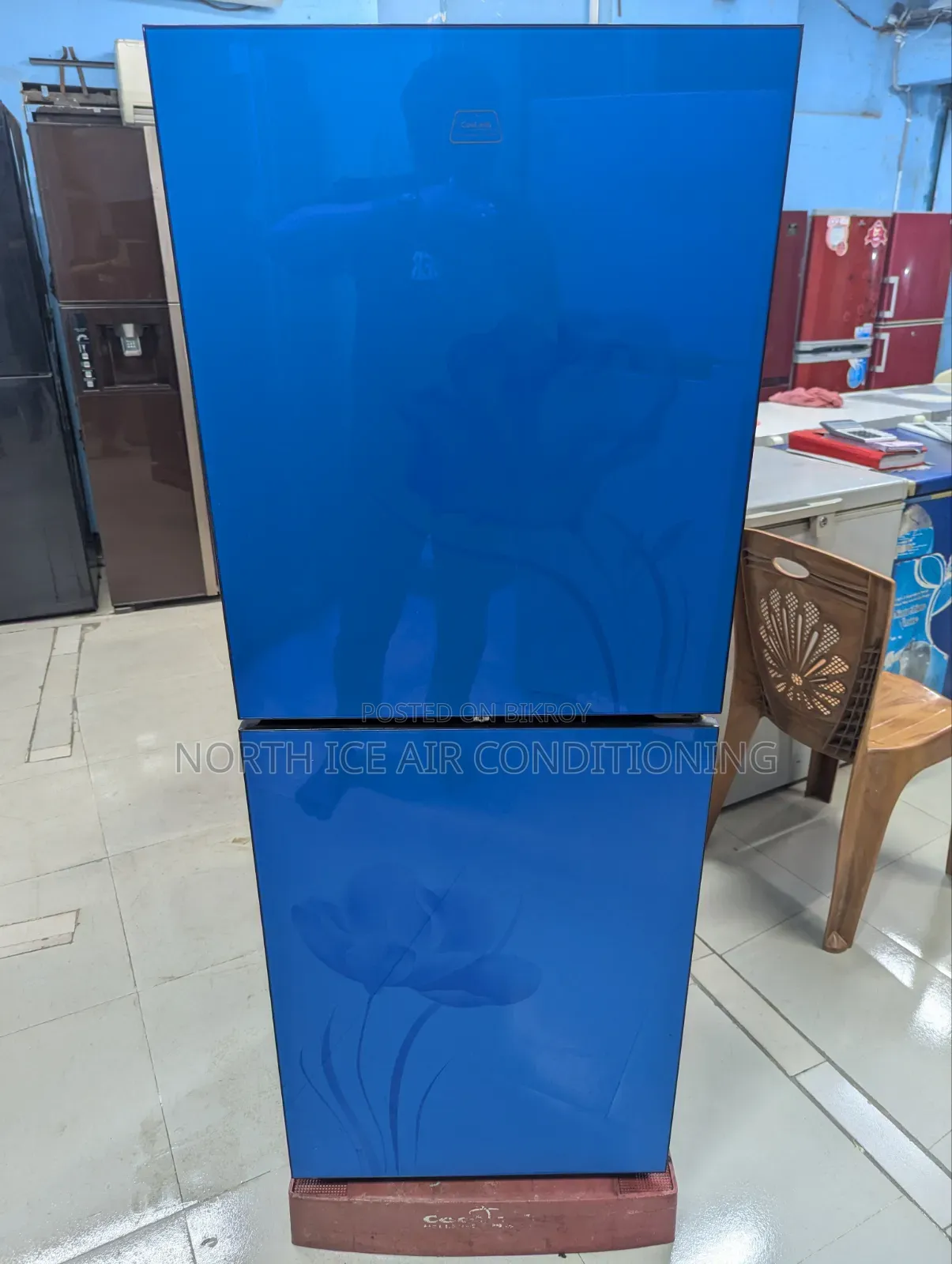 Cooltech Blue Colour Glass Door 208 Ltr.