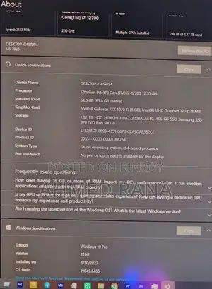 Desktop Computer MSI 16GB Intel Core i7 HDD+SSD 4T