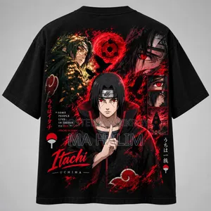 🔥 Premium Itachi Uchiha Anime Oversized T-Shirt | Black |