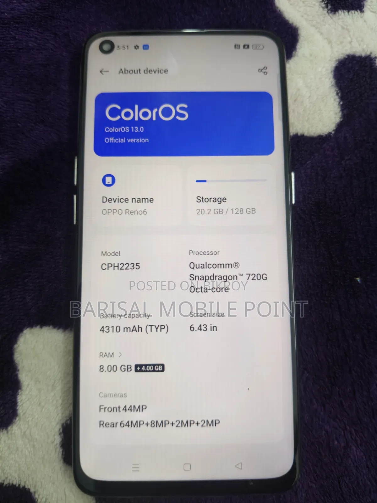 Oppo Reno6 128 GB Gold