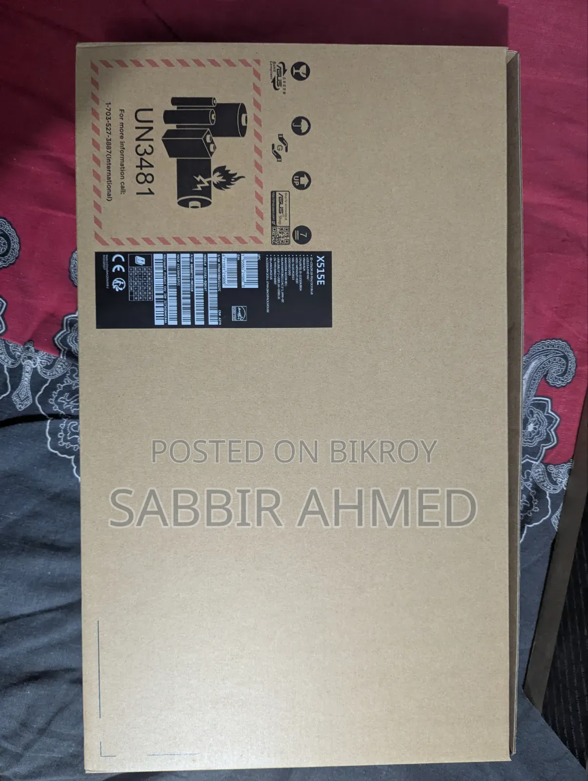 ল্যাপটপ আসুস ভিভুবুক ১৫ ১২জিবি ইন্টেল কোর আই৩ এসএসডি ৫১২জিবি