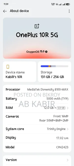 OnePlus 10R 256 GB Black