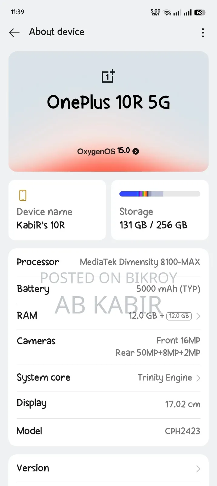 OnePlus 10R 256 GB Black