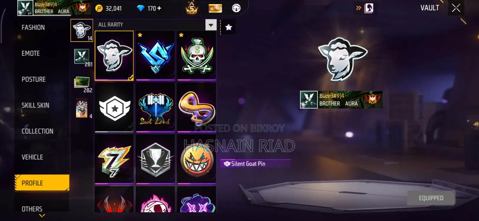 100% Trusted Deal Hobe Free Fire ID Sell Lv-69 | Prime 5 | 9 Evo Guns