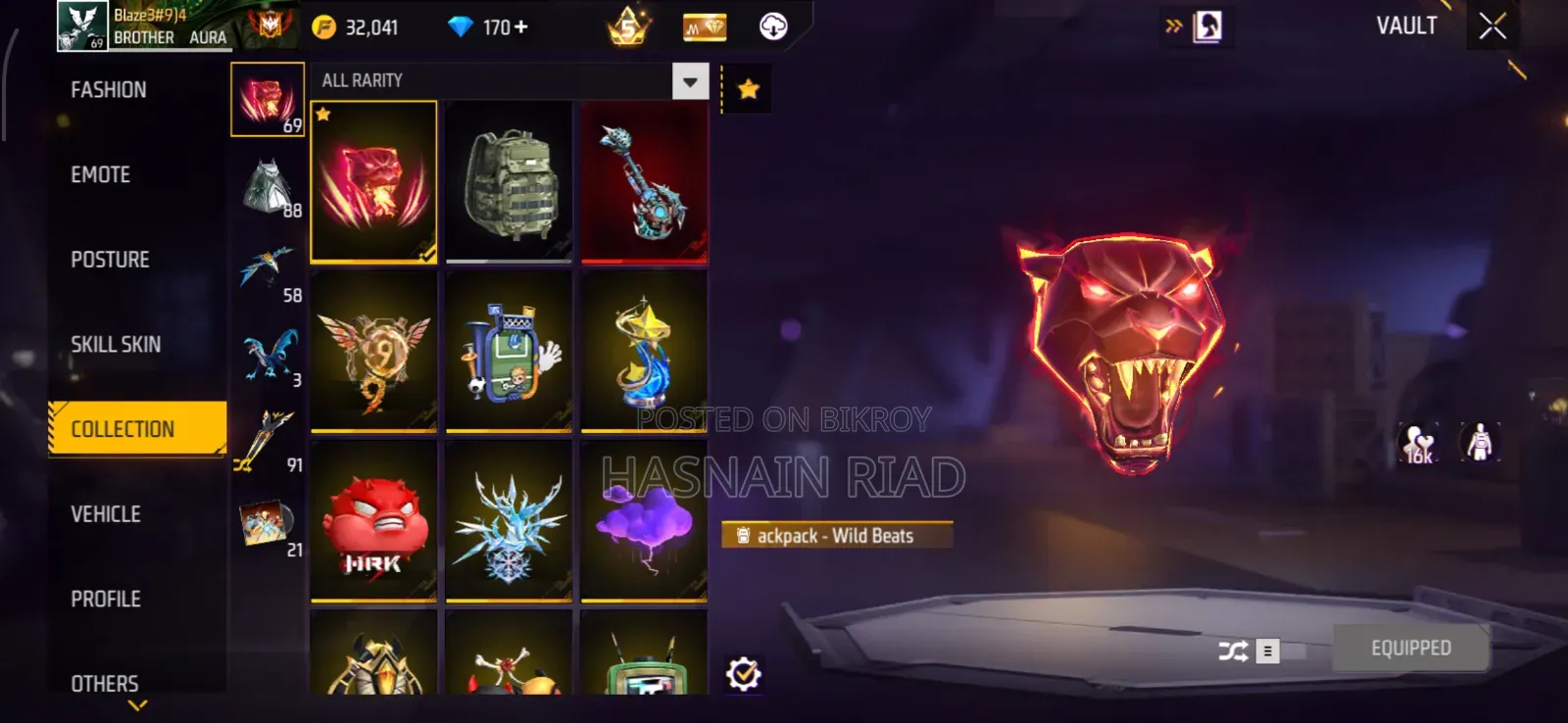 100% Trusted Deal Hobe Free Fire ID Sell Lv-69 | Prime 5 | 9 Evo Guns