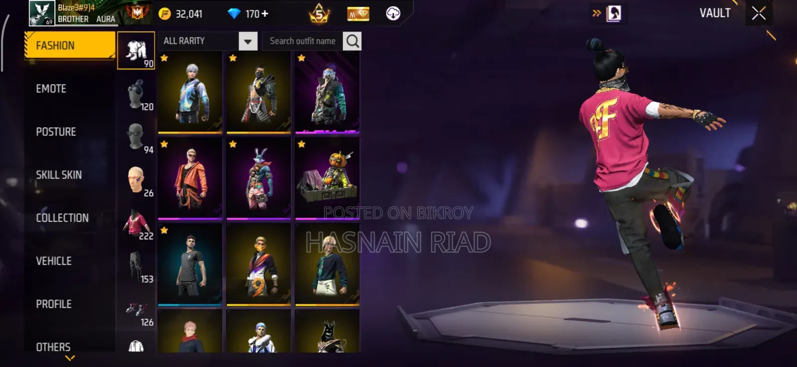 100% Trusted Deal Hobe Free Fire ID Sell Lv-69 | Prime 5 | 9 Evo Guns