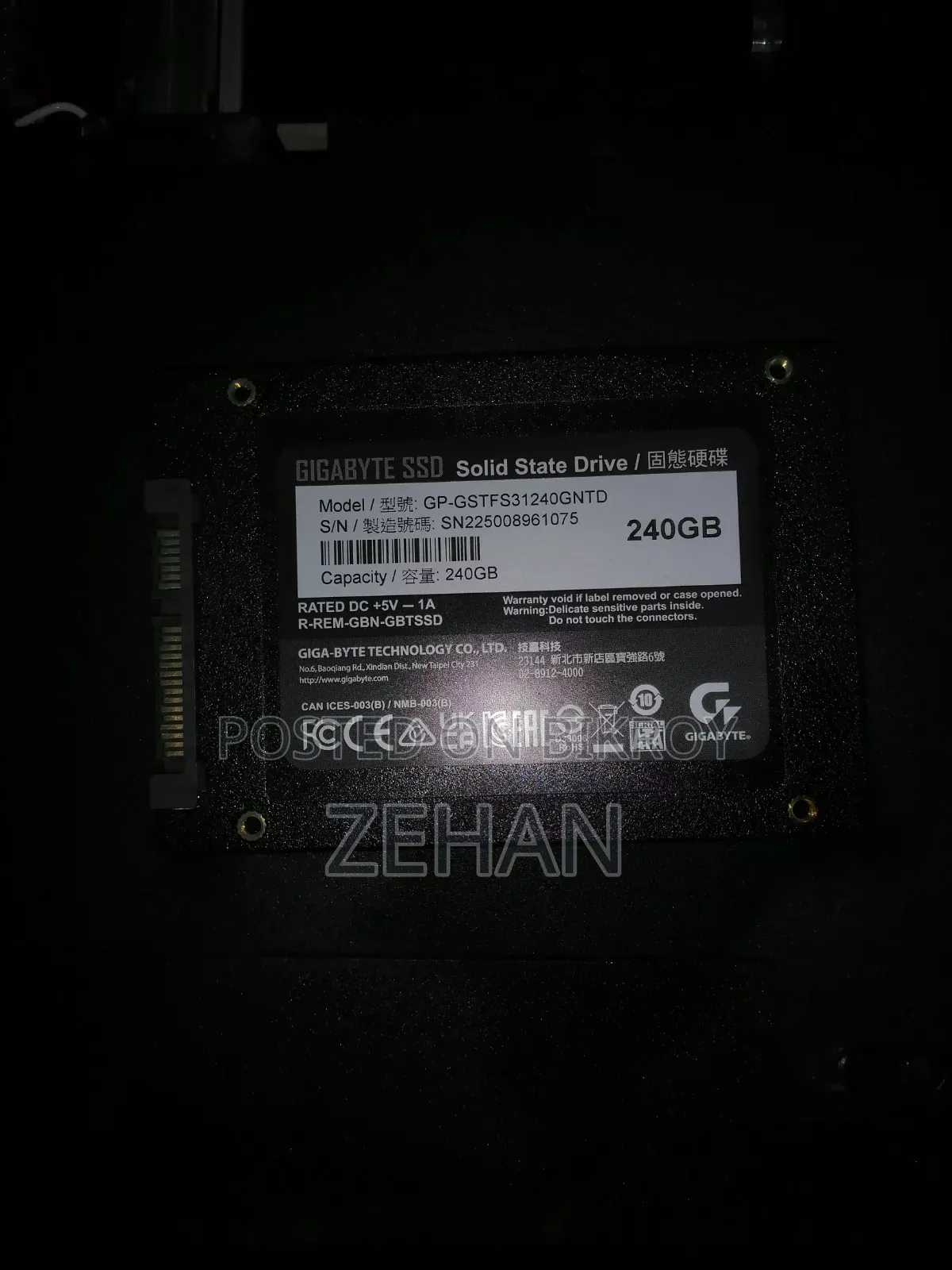Gigabyte SATA III 2.5 Inch SSD (240GB)