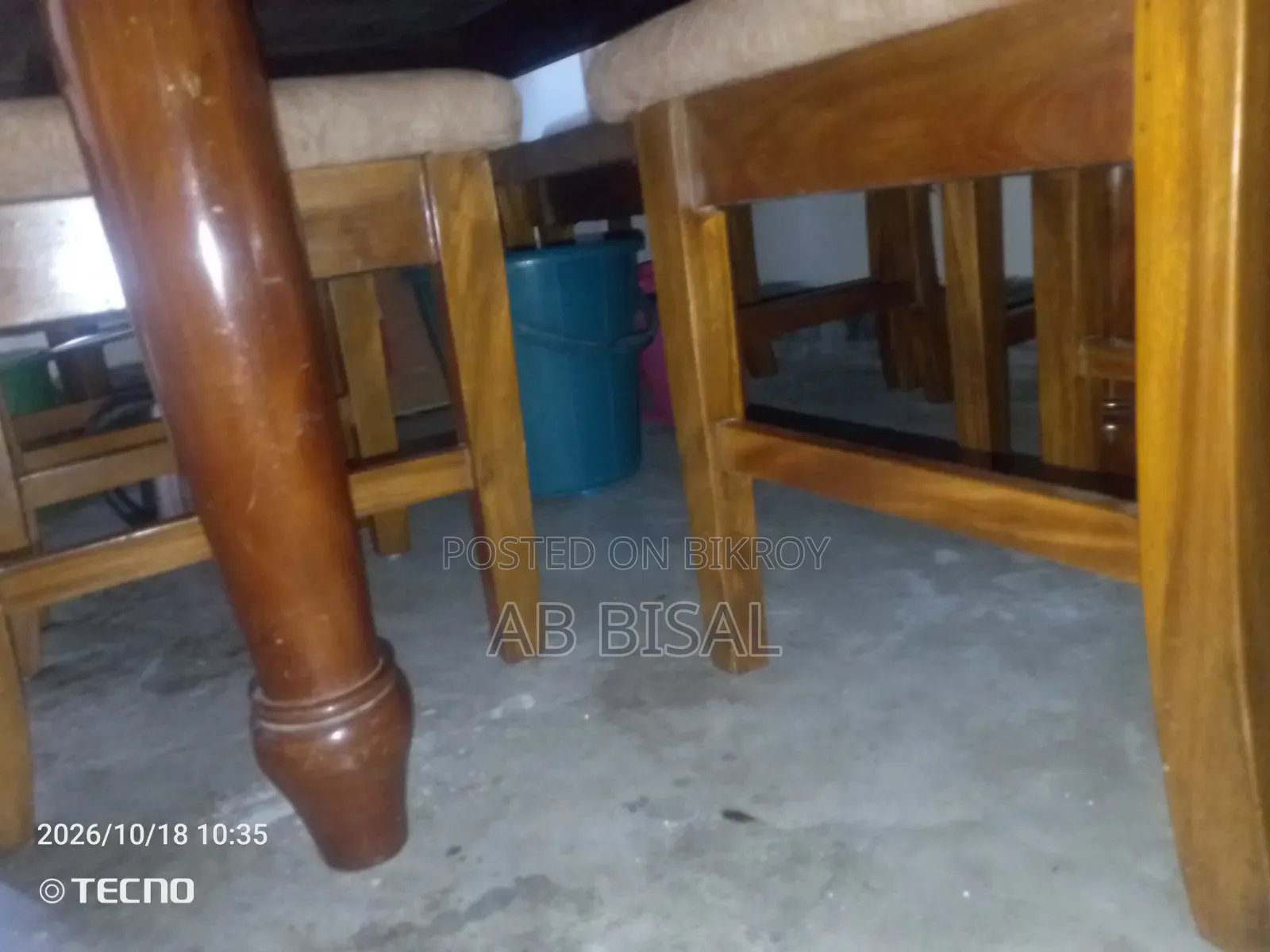 A marble dining table with 6 chairs for sale